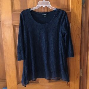 Simply Vera Vera Wang Navy Lace Blouse